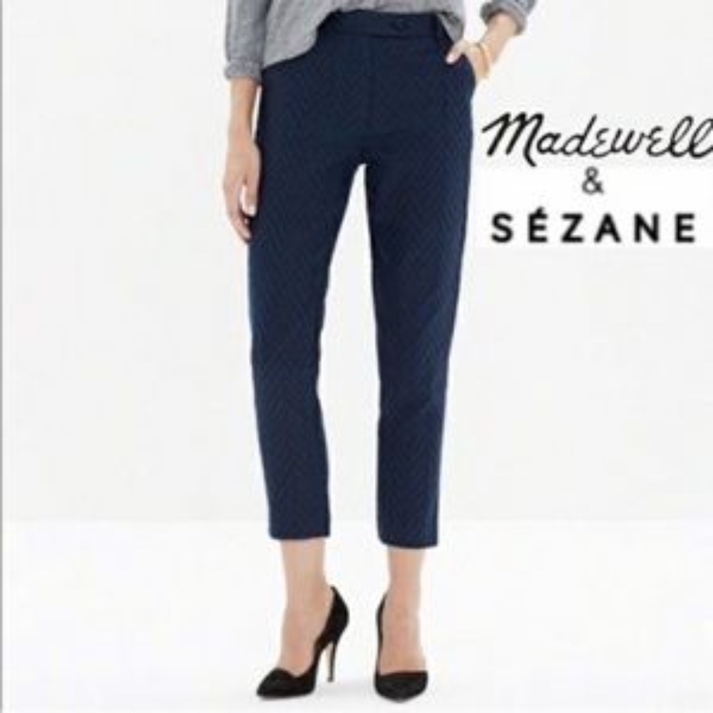 Madewell Black And Blue Cropped Ankle Pants